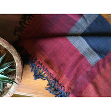 Handwoven Himalayan Merino Wool Stole, Navy