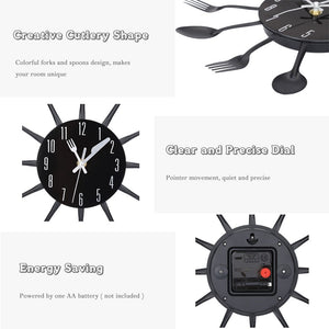 Kitchen Cutlery Wall Clock